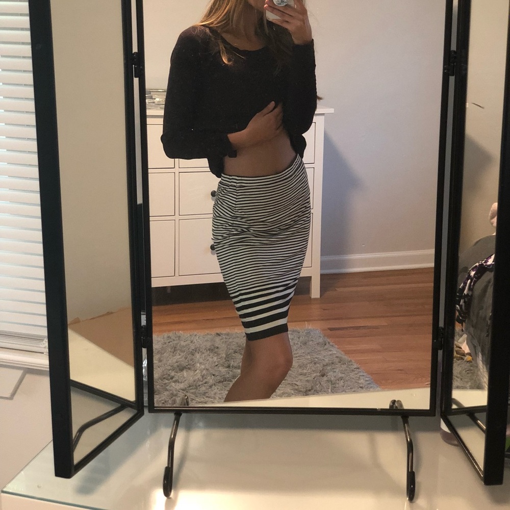 Striped Pencil Skirt
